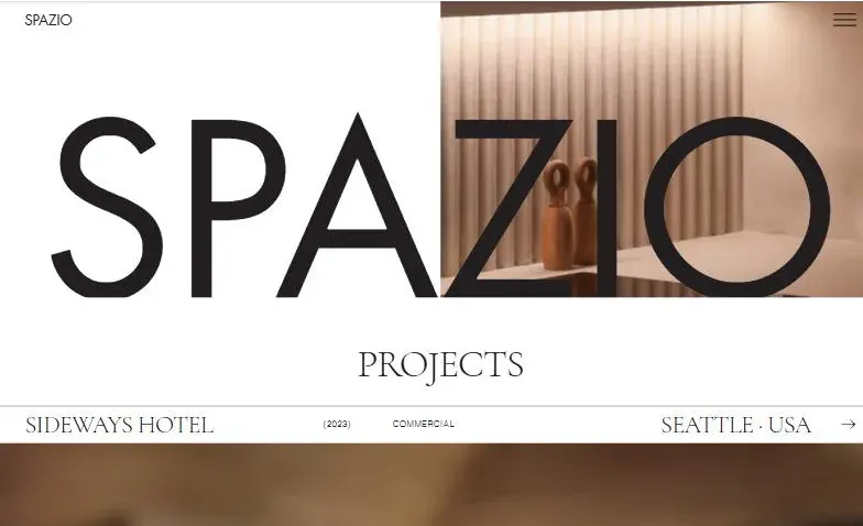 Page d'accueil de la base Spazio — architecture d’intérieur